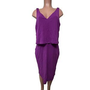 Lauren Ralph Lauren V-Neck Pullover Sleeveless Dress Women's Size XL Purple